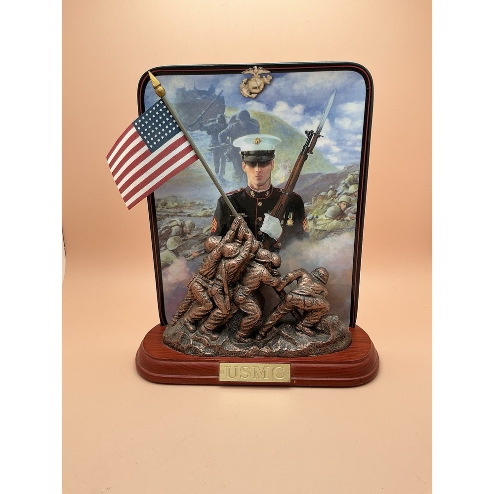 Bradford Exchange Commemorative USMC Iwo Jima Plate 2001